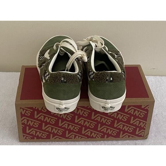 Vans Women’s Old Skool Tufted Shoes Size 6 Green Casual Streetwear - Picture 4 of 5